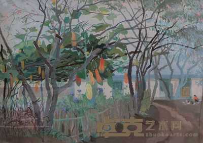 吴冠中 1976年 北方农家 38×53cm